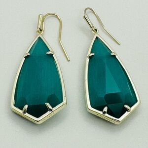 Kendra Scott Emerald Cats Eye Carla Earrings w/Dust Bag